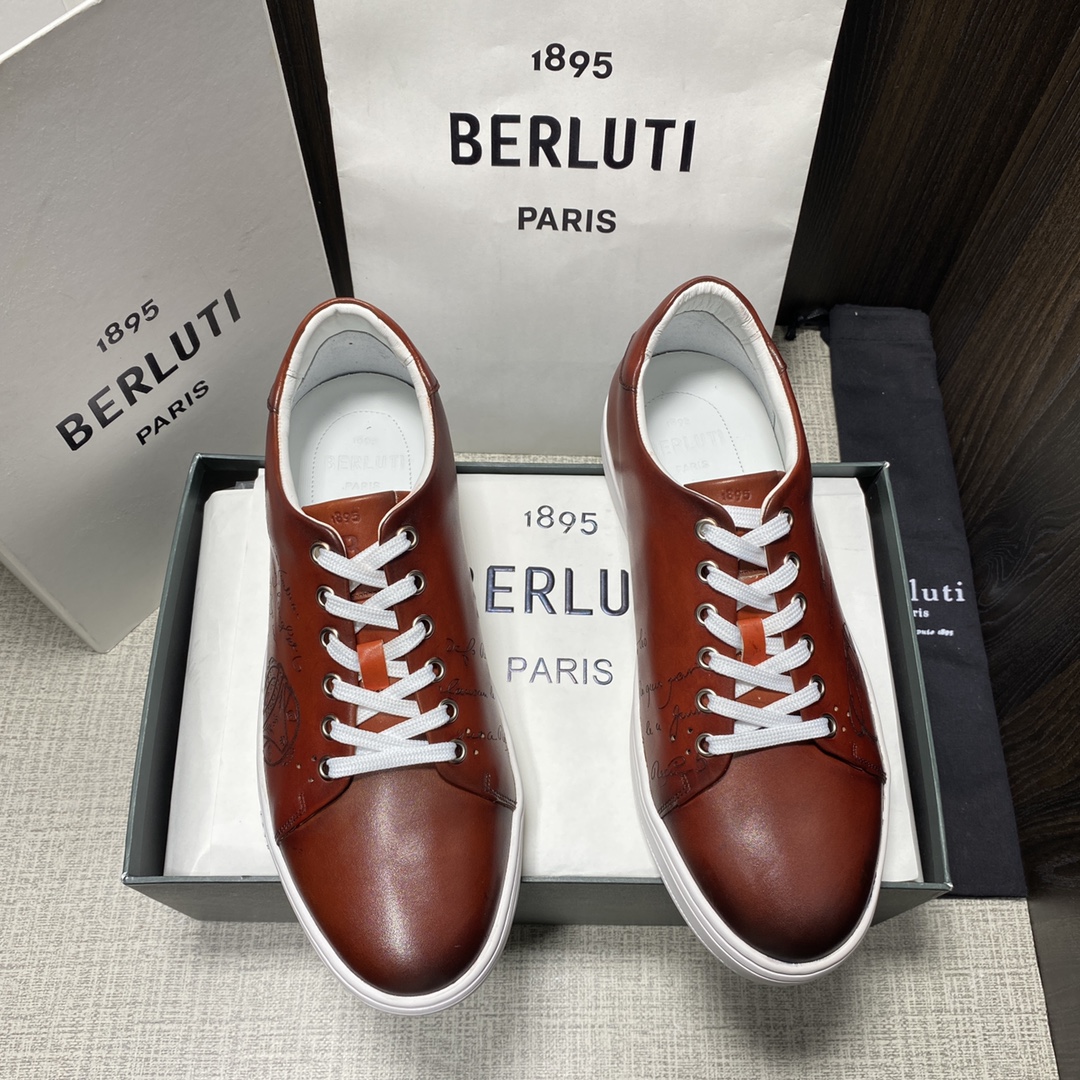 BERLUTI PLAYTIME SCRITTO SNEAKER TAN S5330-V2