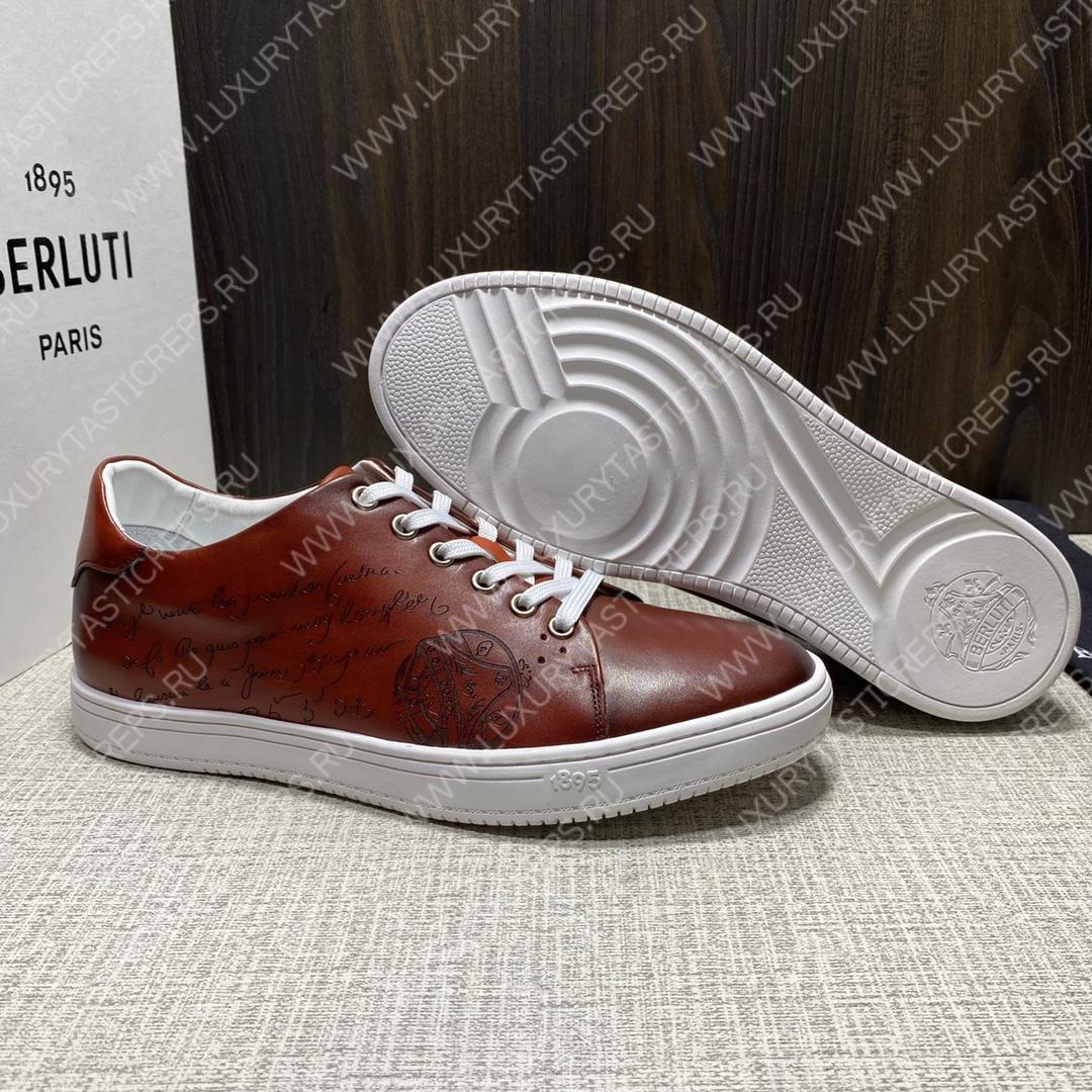 BERLUTI PLAYTIME SCRITTO SNEAKER TAN S5330-V2