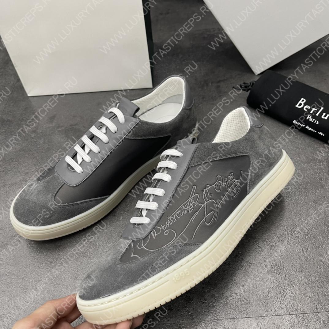 BERLUTI PLAYTIME SCRITTO SNEAKER DARK GREY S5830-BA8