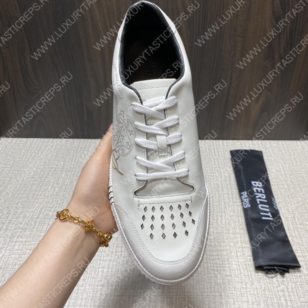 BERLUTI PLAYTIME SCRITTO SNEAKER WHITE S5304-V31