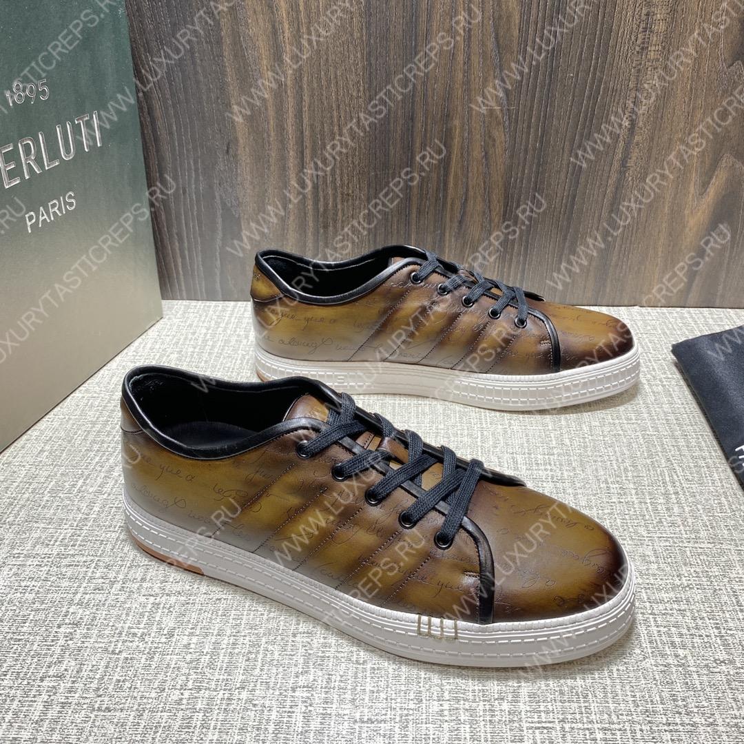 BERLUTI SCRITTO SNEAKER BROWN S3402-V1