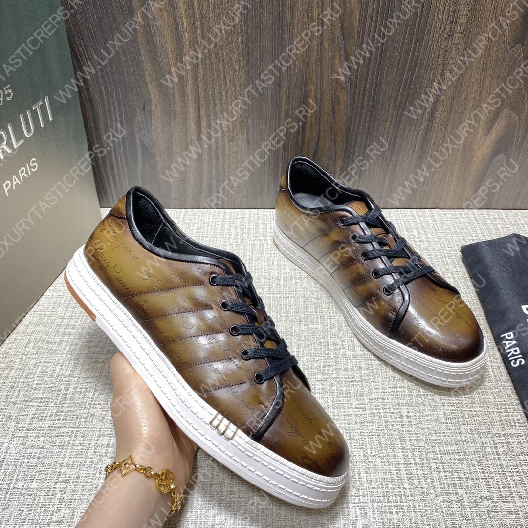 BERLUTI SCRITTO SNEAKER BROWN S3402-V1