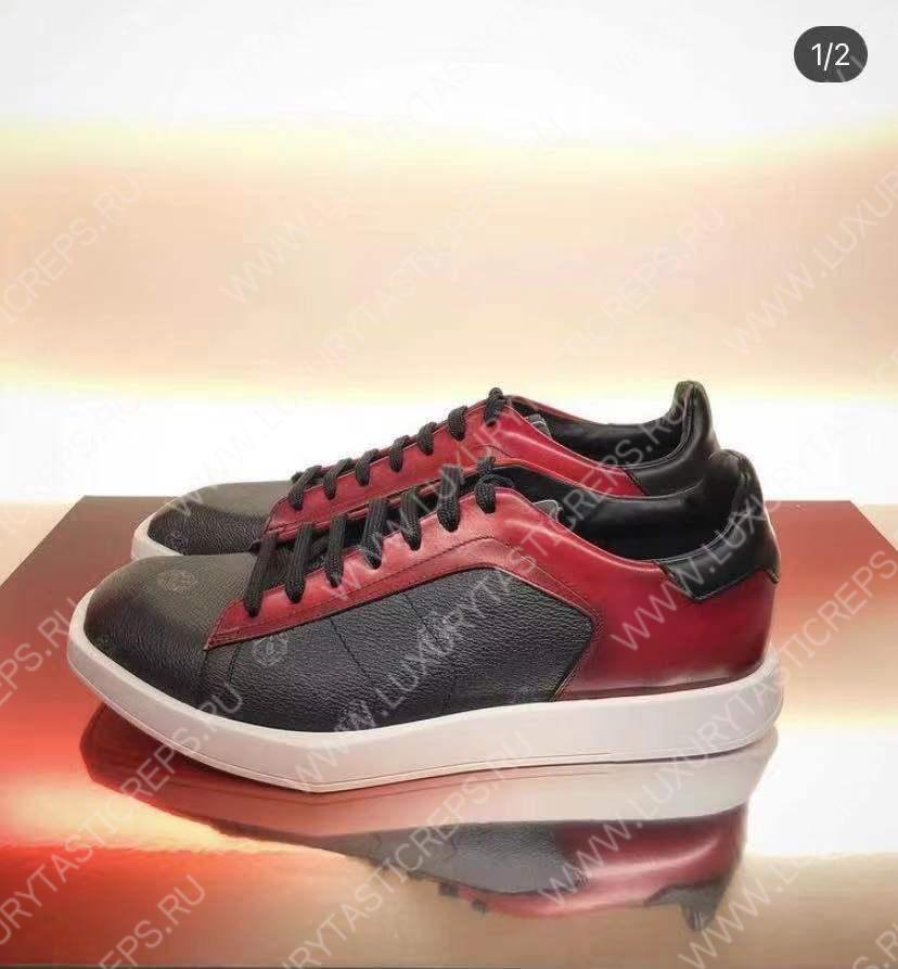 BERLUTI PLAYTIME SNEAKER BLACK AND RED S6163-V31