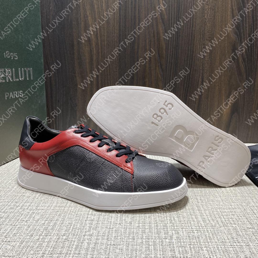 BERLUTI PLAYTIME SNEAKER BLACK AND RED S6163-V31