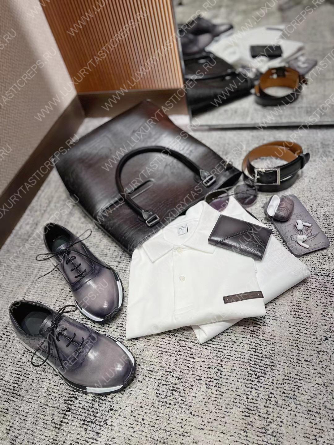 BERLUTI FAST TRACK SNEAKER BLACK GREY S5425-V2
