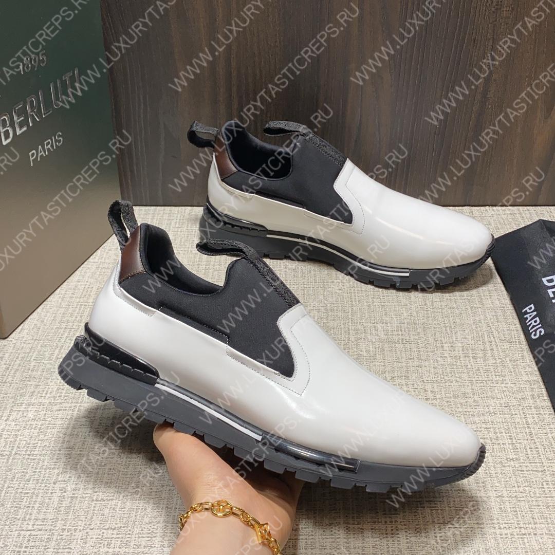 BERLUTI FAST TRACK SNEAKER BLACK AND WHITE S4970-GC