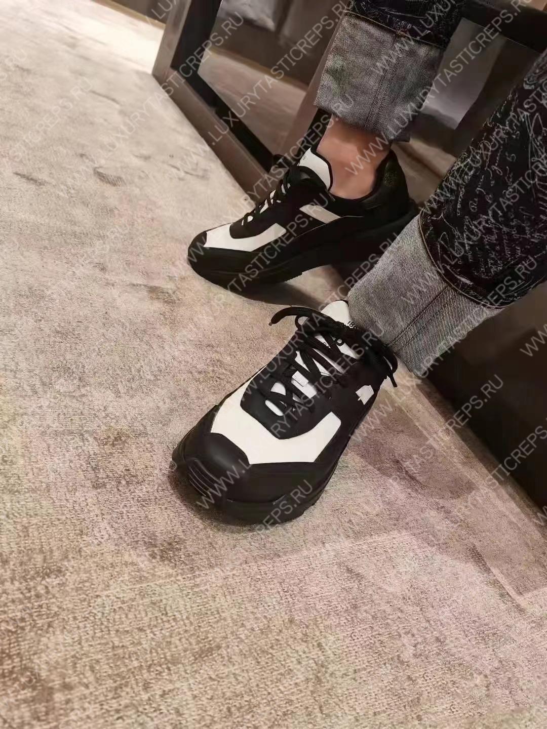 BERLUTI SHADOW KNIT SNEAKER BLACK AND WHITE S6132-Z5