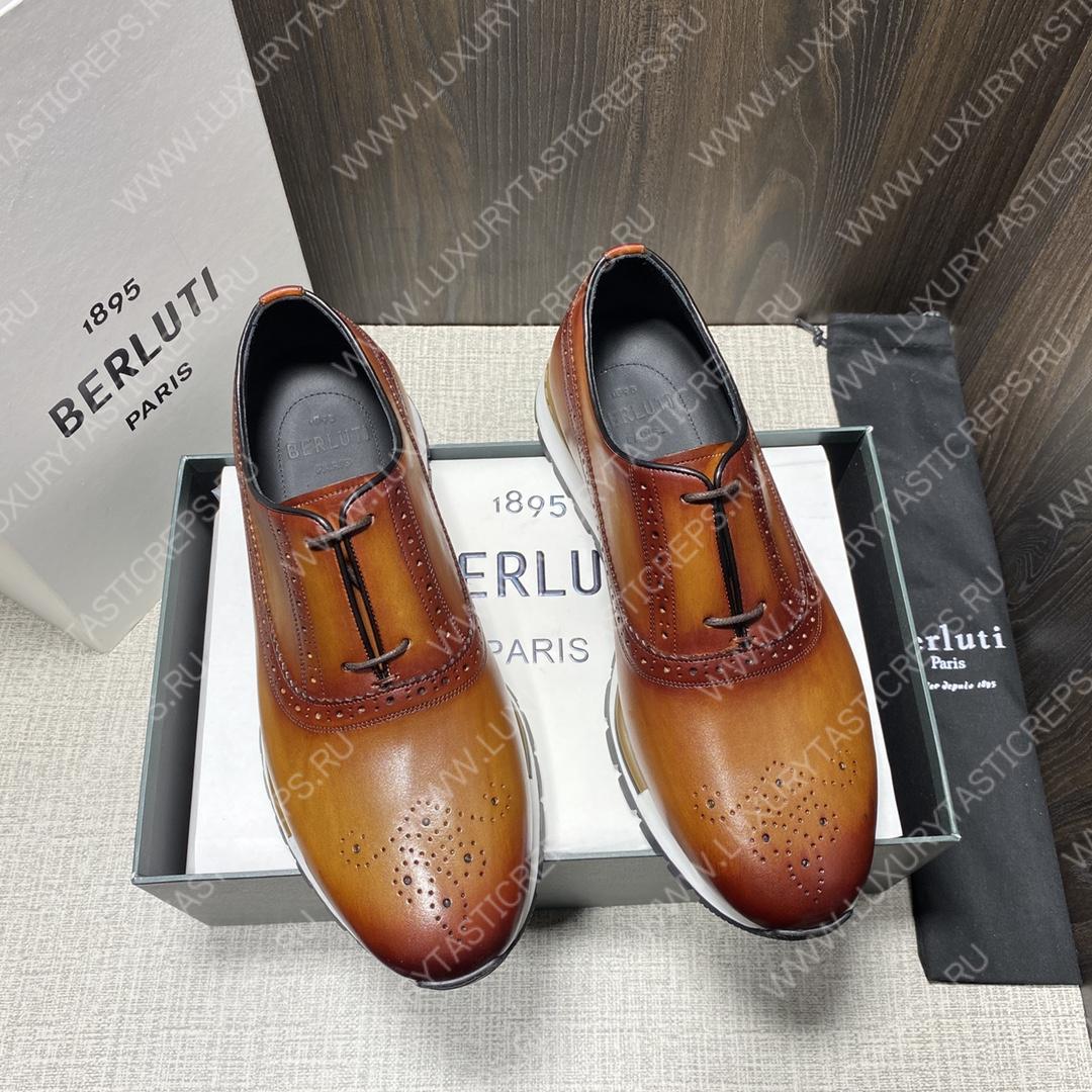 BERLUTI FAST TRACK SNEAKERS REDDISH BROWN S3873-V1