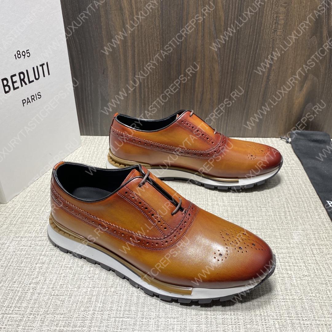 BERLUTI FAST TRACK SNEAKERS REDDISH BROWN S3873-V1