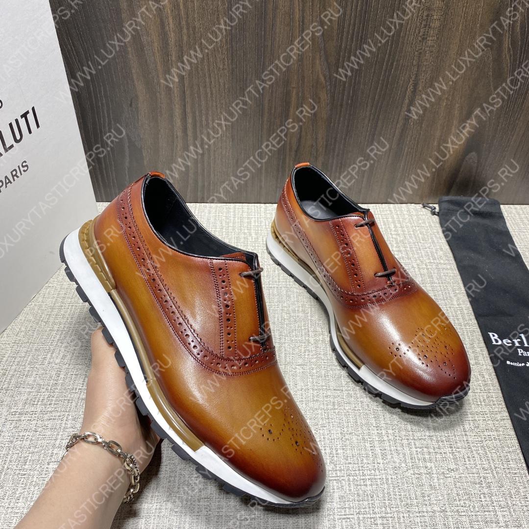BERLUTI FAST TRACK SNEAKERS REDDISH BROWN S3873-V1
