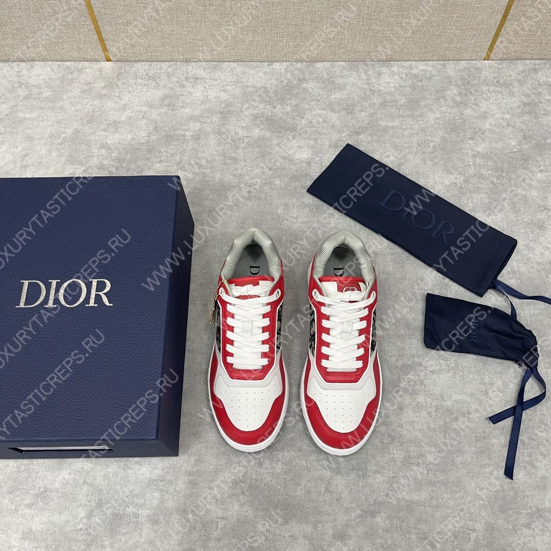 D*or b27 low-top sneaker red and white am1vi327tcch