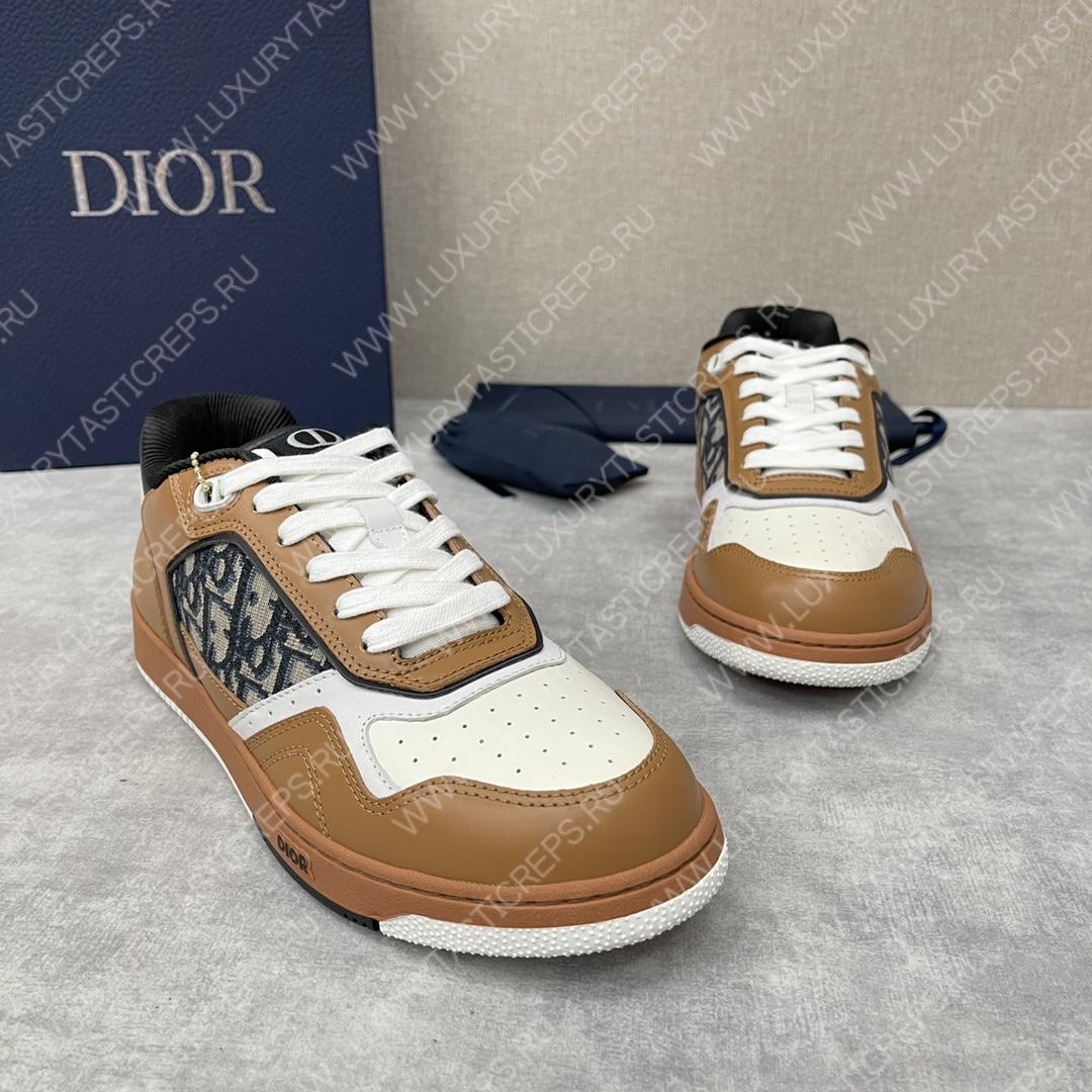 D*or b27 low-top sneaker brown and cream am1vi327tcch