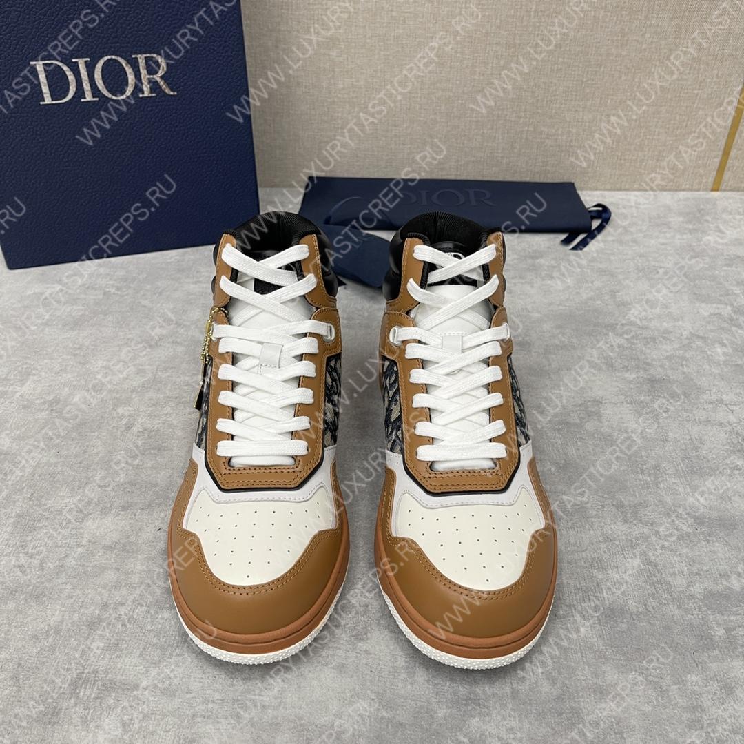 D*or b27 high-top sneaker brown and cream am1vi327tcch
