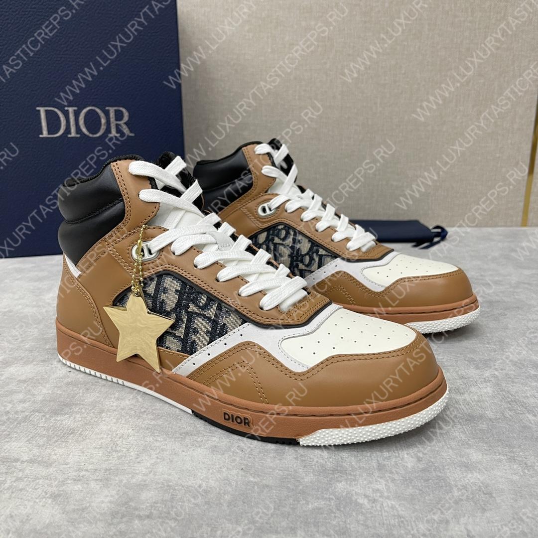 D*or b27 high-top sneaker brown and cream am1vi327tcch
