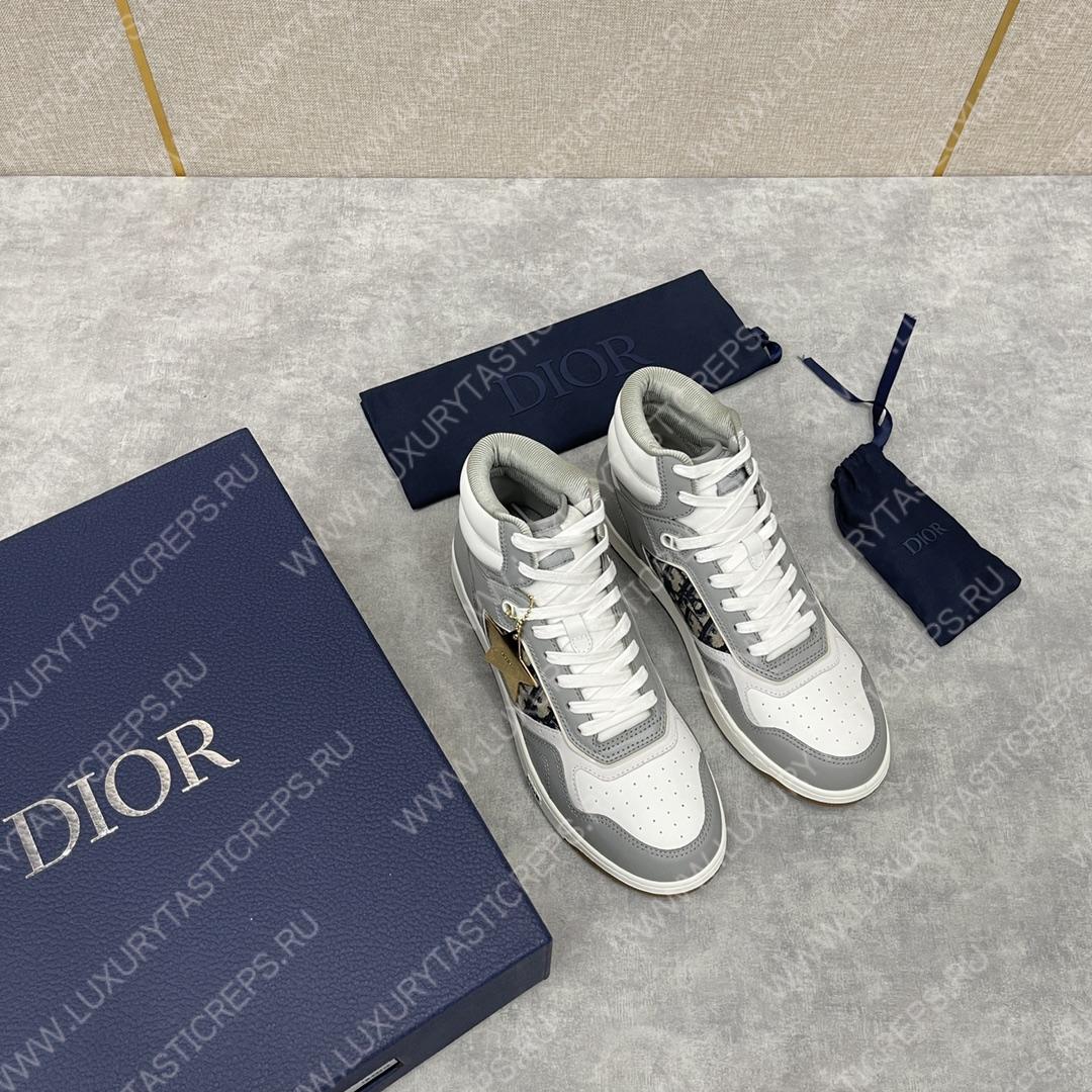 D*or b27 high-top sneaker grey and white am1vi327tcch