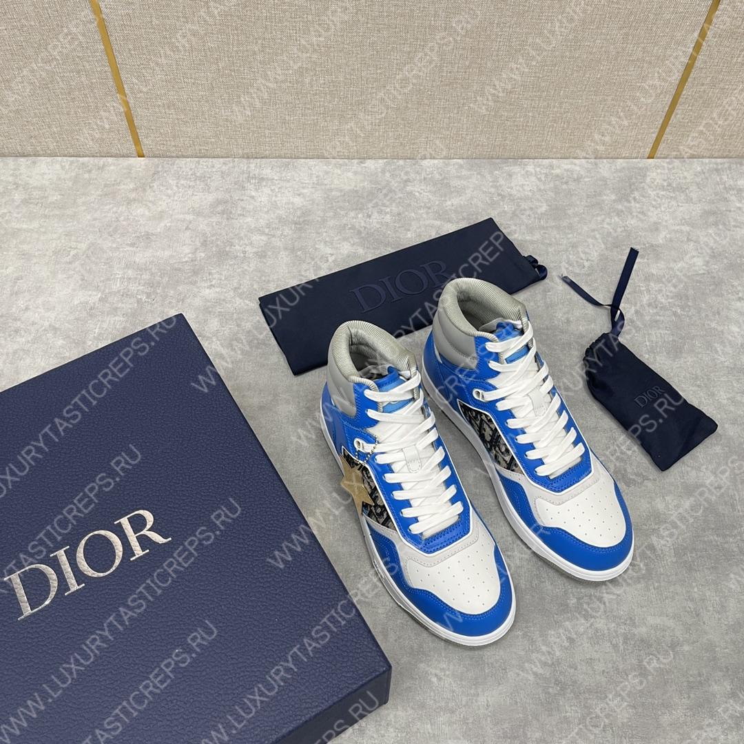 D*or b27 high-top sneaker blue and white am1vi327tcch