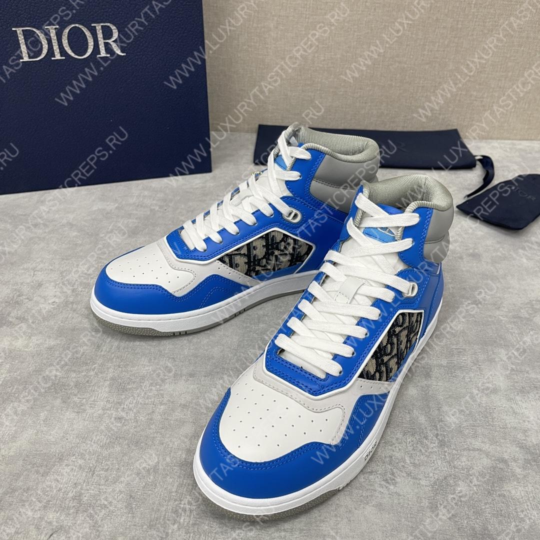 D*or b27 high-top sneaker blue and white am1vi327tcch