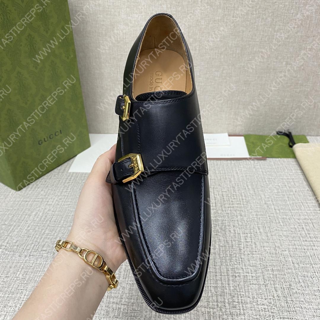 G*u*i signora double monk strap shoes black m60171