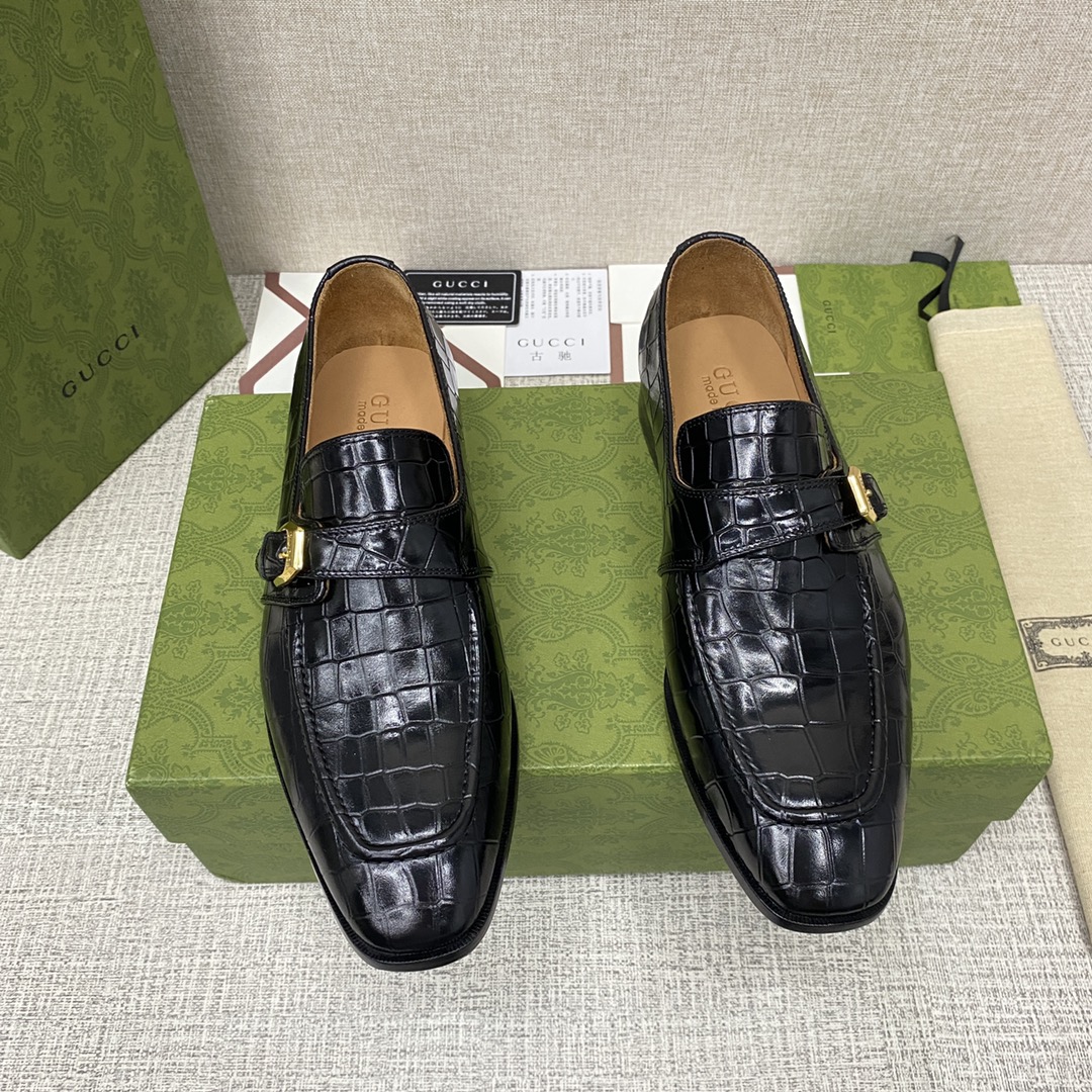 G*u*i signora monk croc strap shoes black m60173