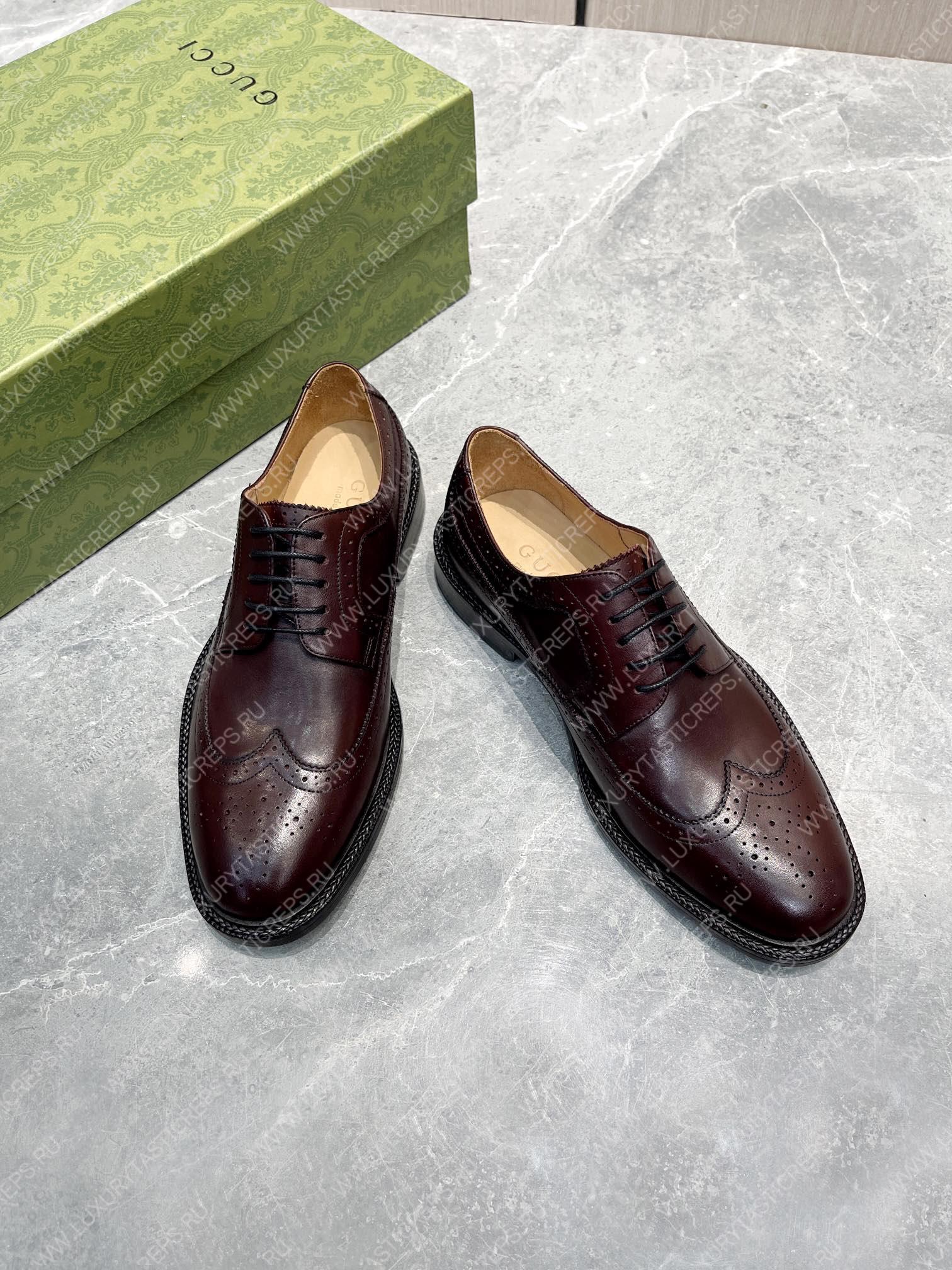 G*u*i men’s lace-up shoe burgundi 723694