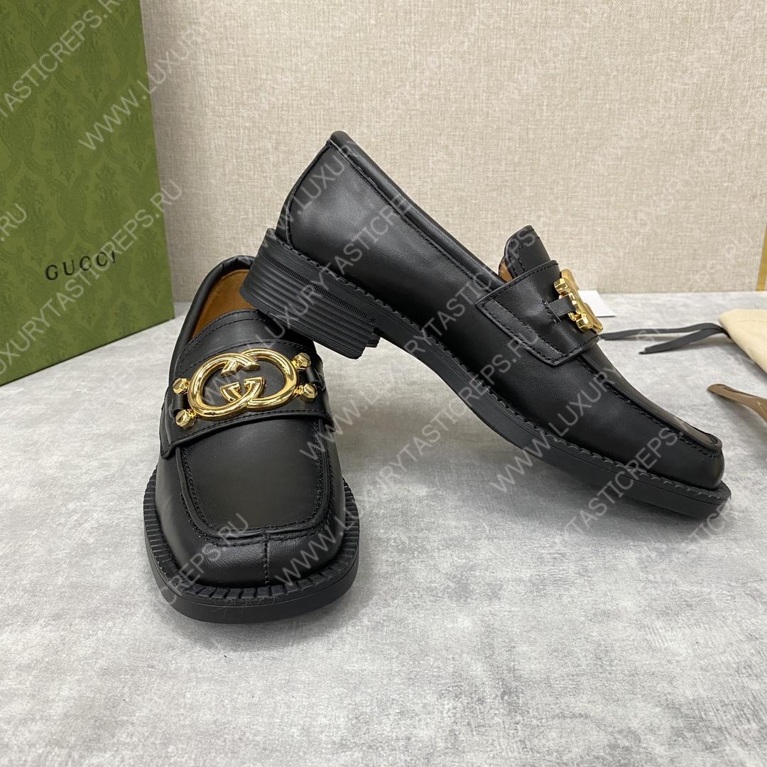G*u*i loafer with interlocking-g black 701791