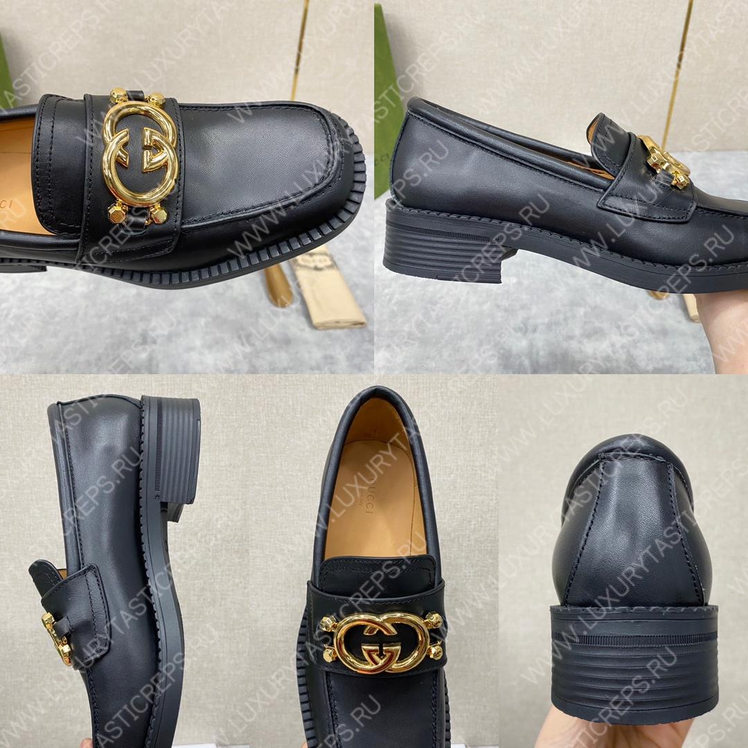 G*u*i loafer with interlocking-g black 701791