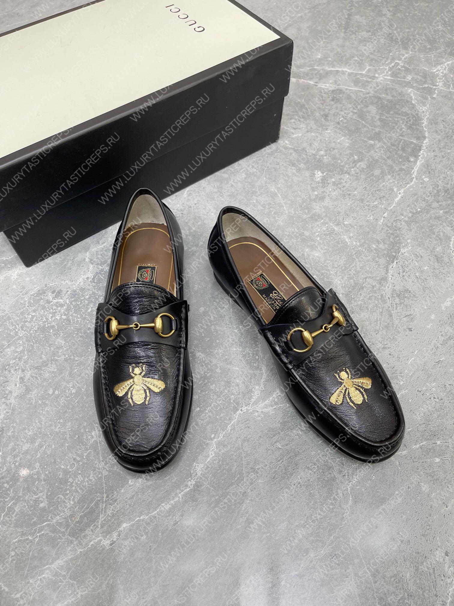 G*u*i animalier loafer black 307929
