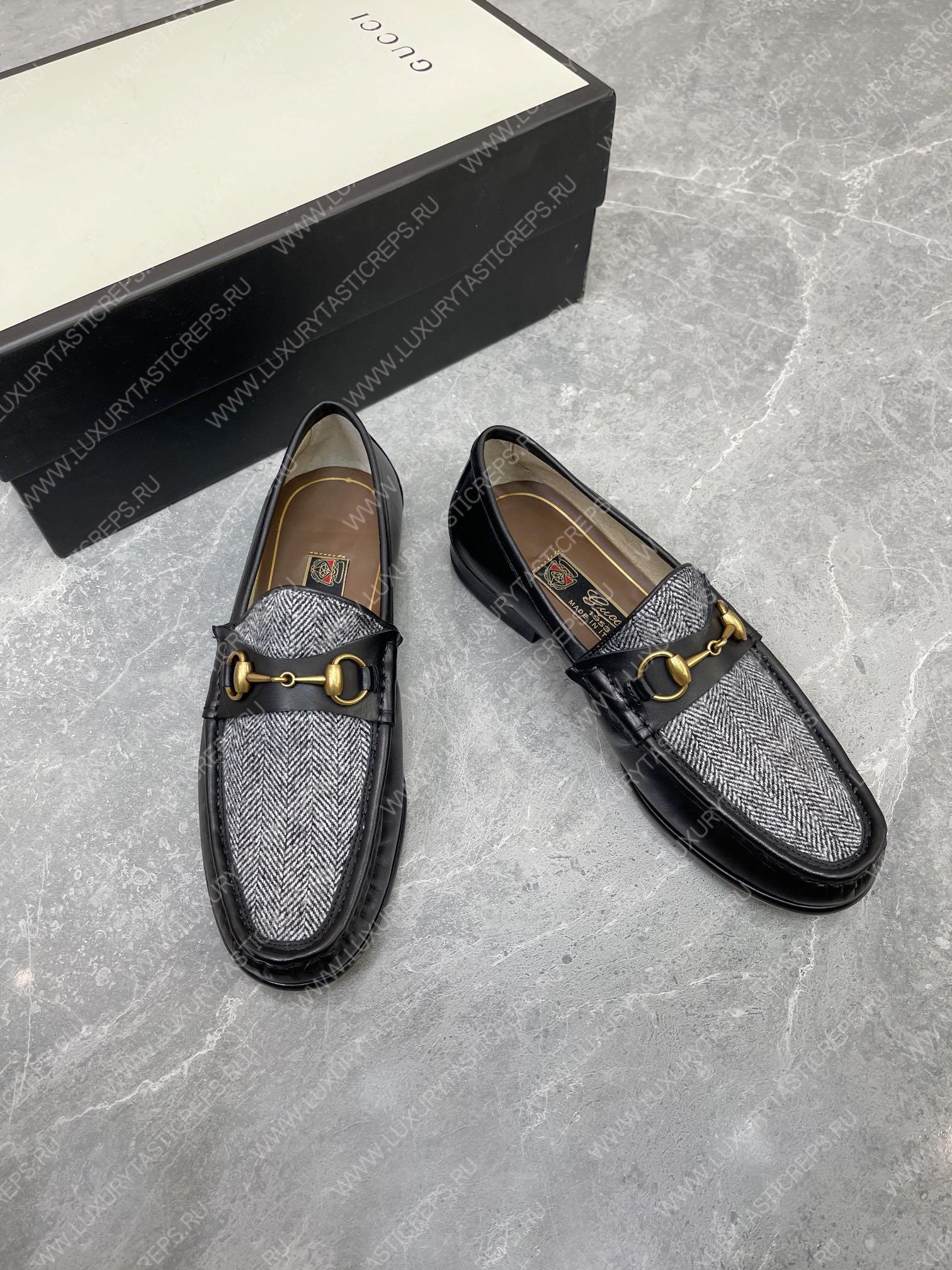 G*u*i 1953 horsebit loafer black and white 307929