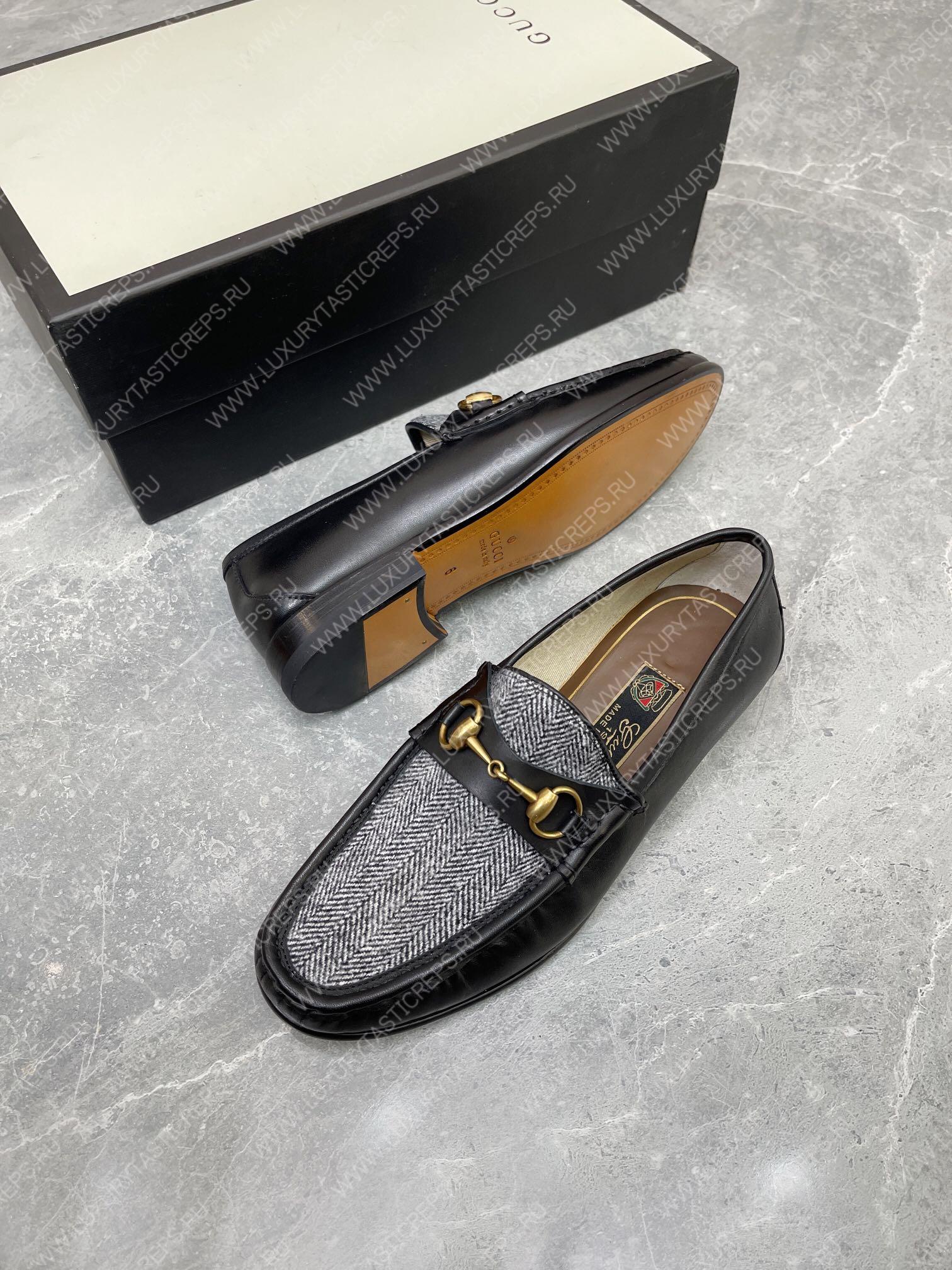 G*u*i 1953 horsebit loafer black and white 307929