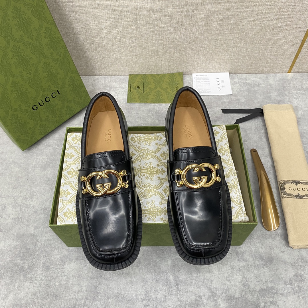G*u*i loafer with interlocking-g black 701791