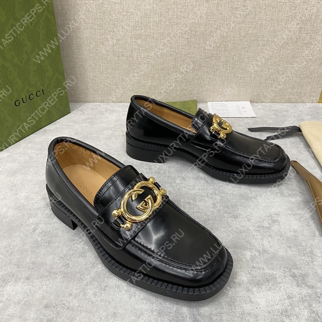G*u*i loafer with interlocking-g black 701791
