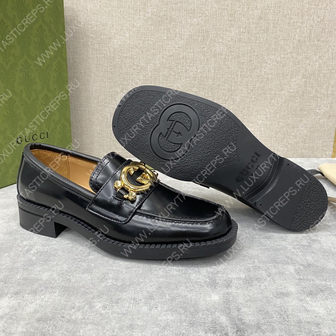 G*u*i loafer with interlocking-g black 701791