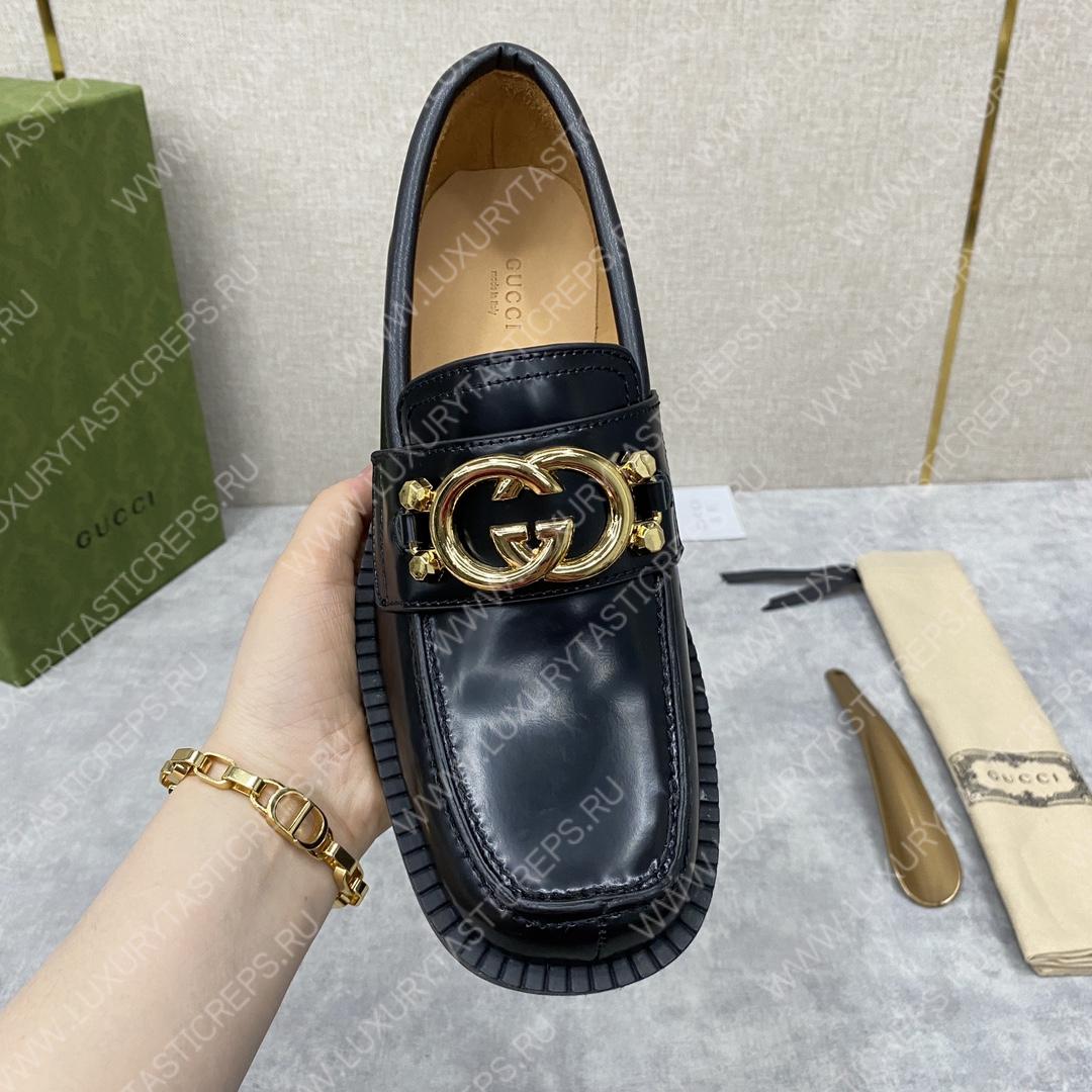 G*u*i loafer with interlocking-g black 701791