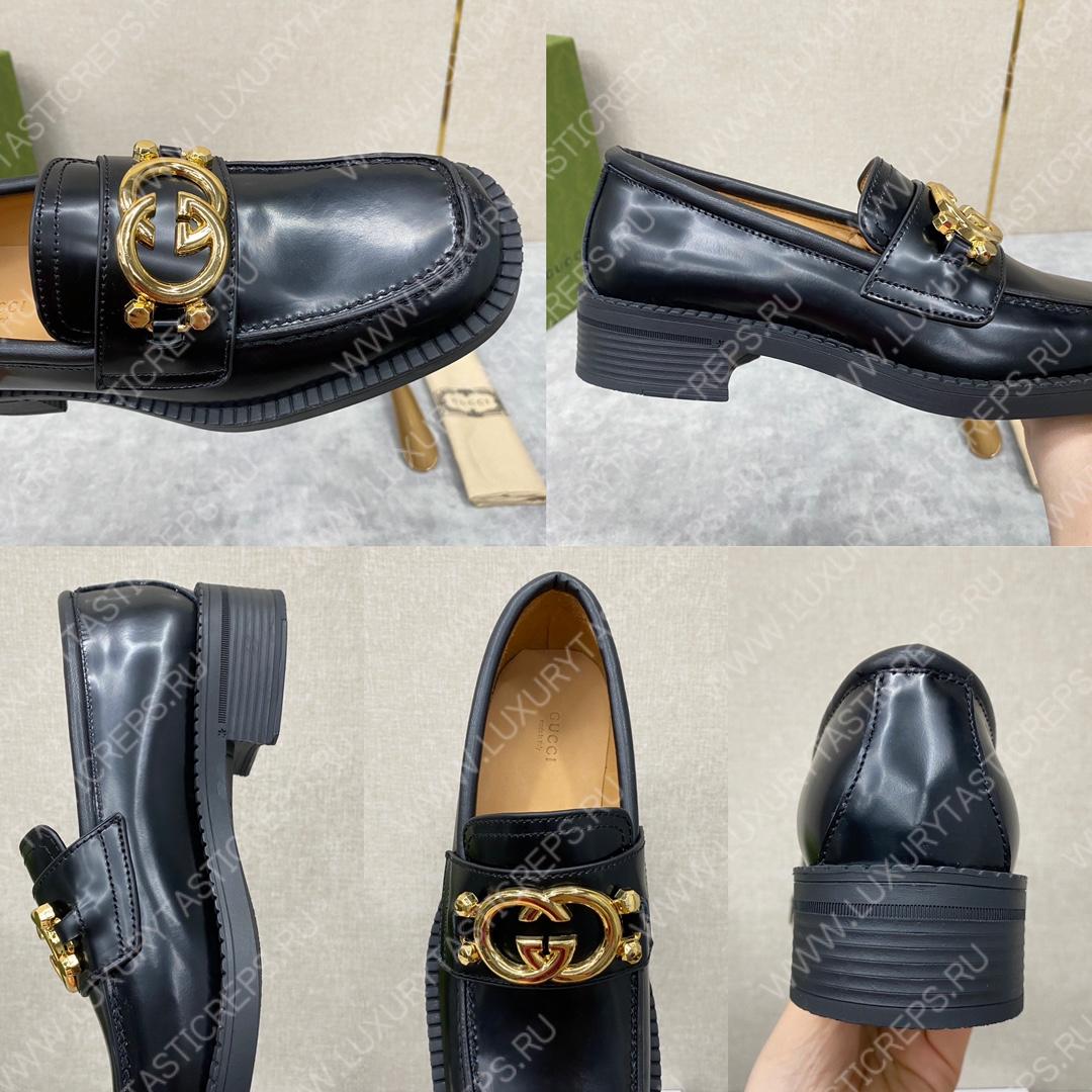 G*u*i loafer with interlocking-g black 701791