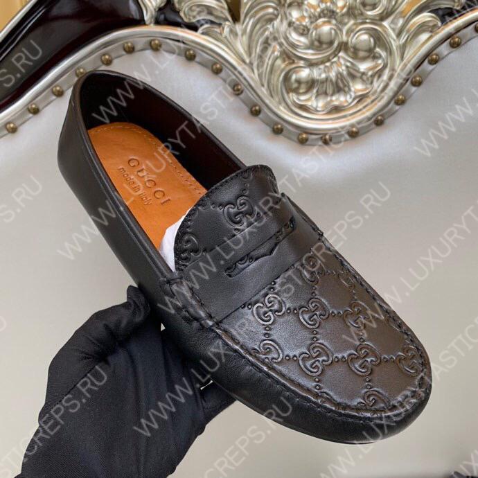 G*u*i men’s 1953 horsebit loafer with g web black 307929