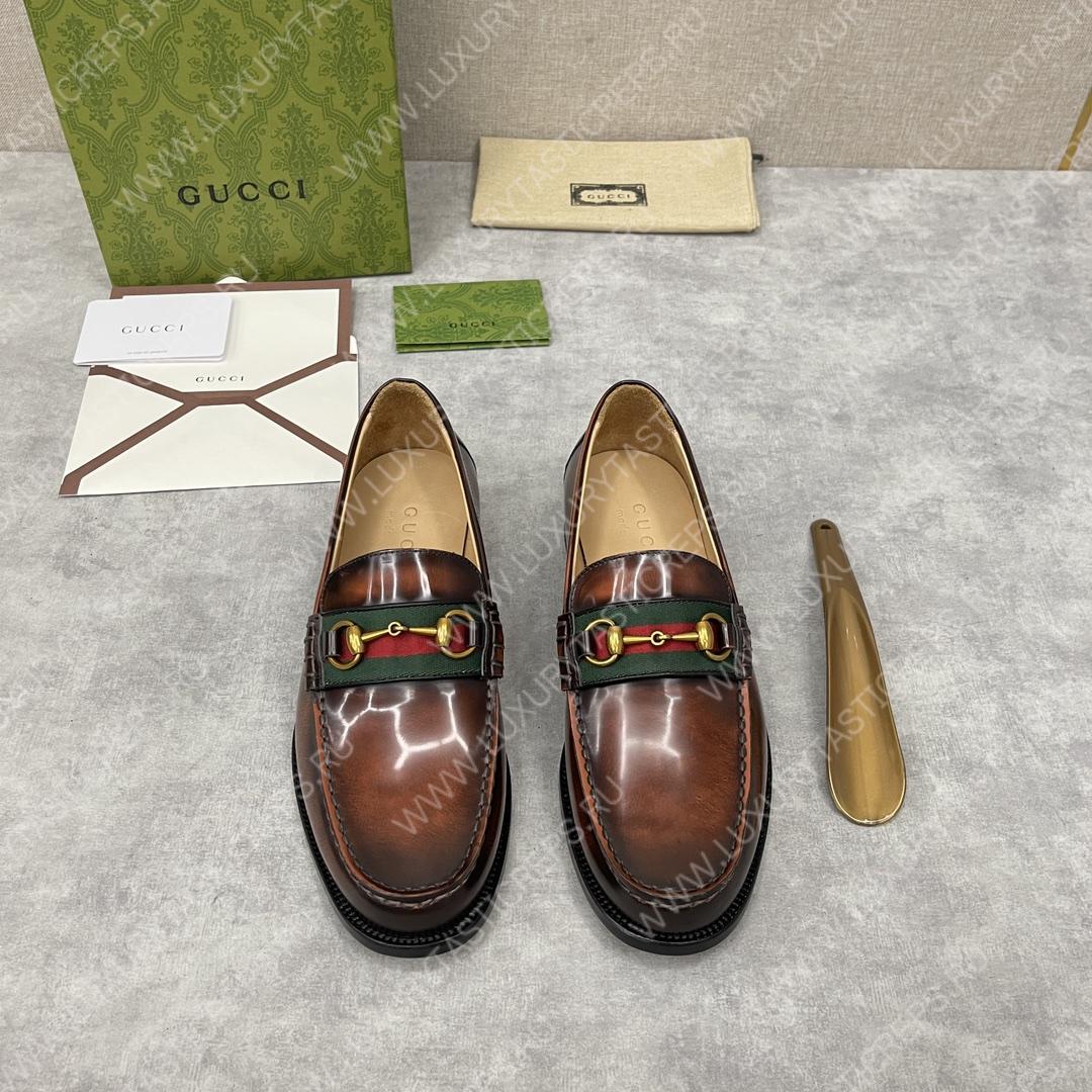 G*u*i loafer with horsebit brown 655579