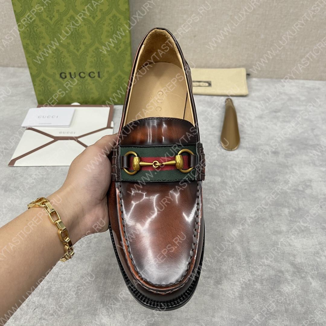 G*u*i loafer with horsebit brown 655579