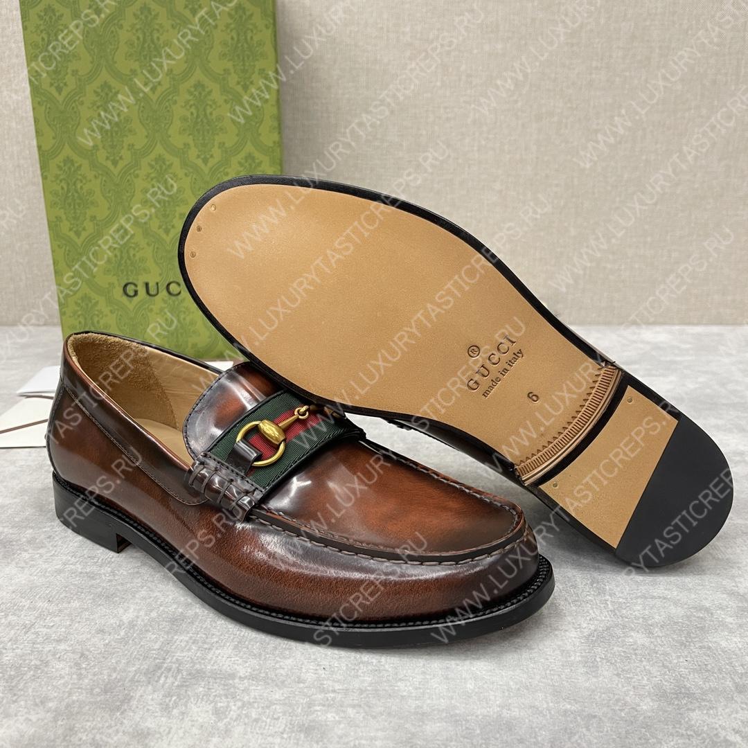 G*u*i loafer with horsebit brown 655579
