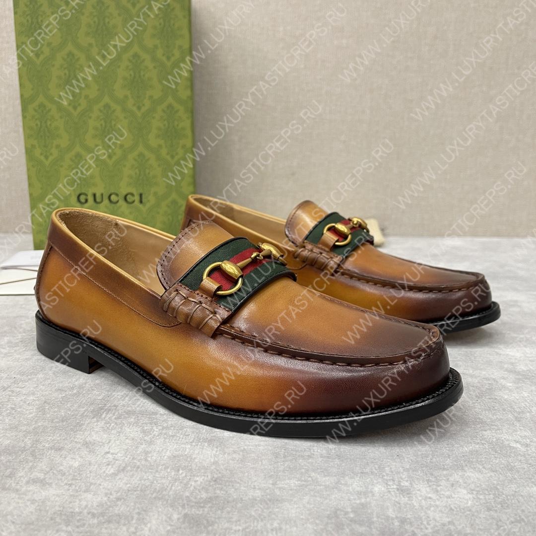 G*u*i loafer with horsebit brown 655579