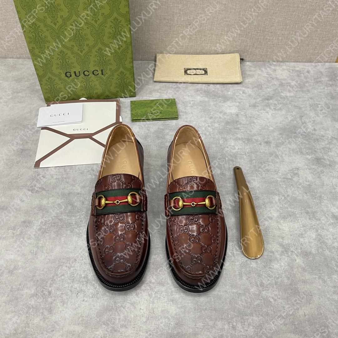 G*u*i loafer with horsebit brown 655579