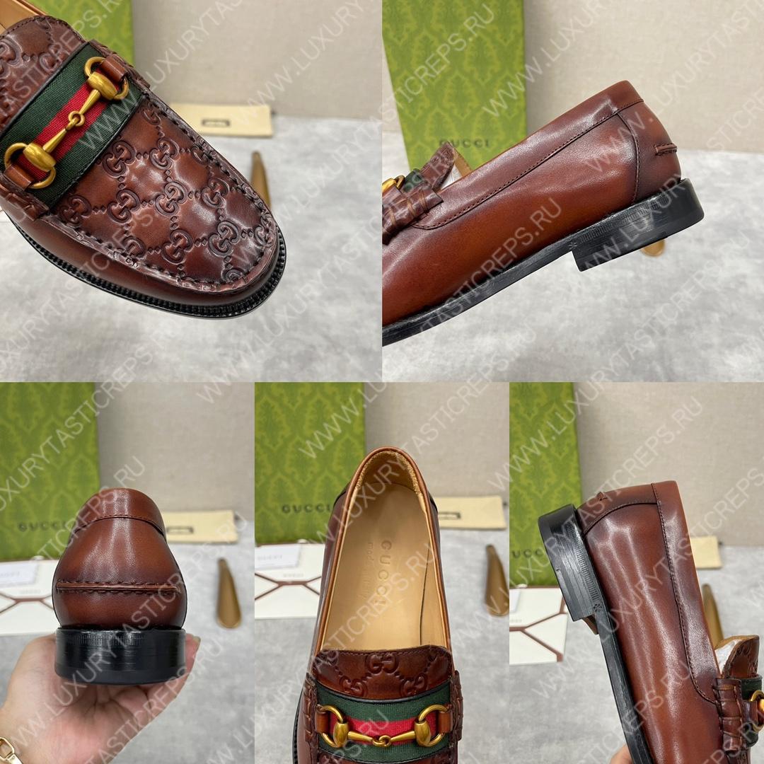 G*u*i loafer with horsebit brown 655579