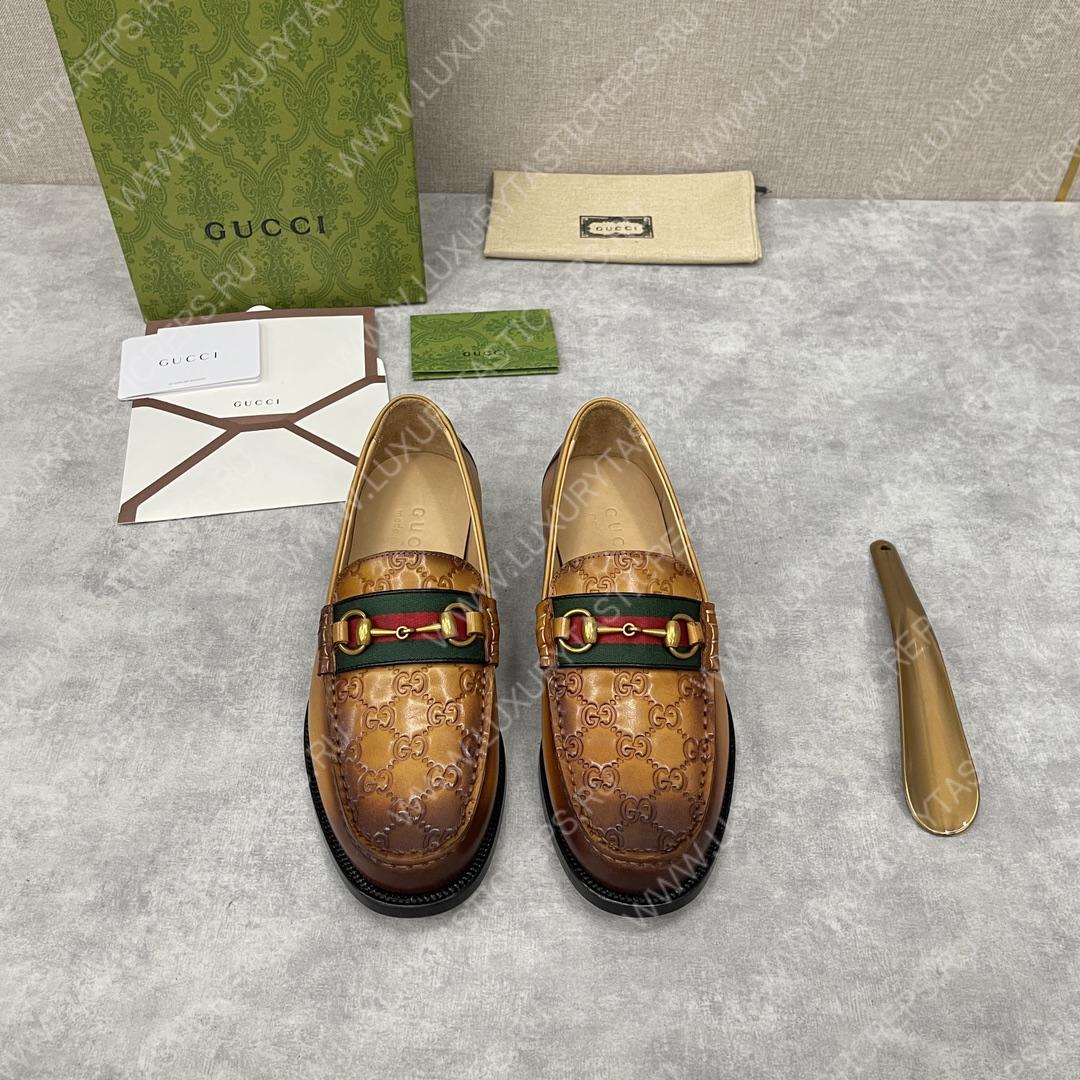 G*u*i loafer with horsebit brown 655579