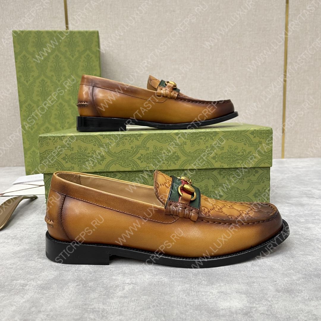 G*u*i loafer with horsebit brown 655579