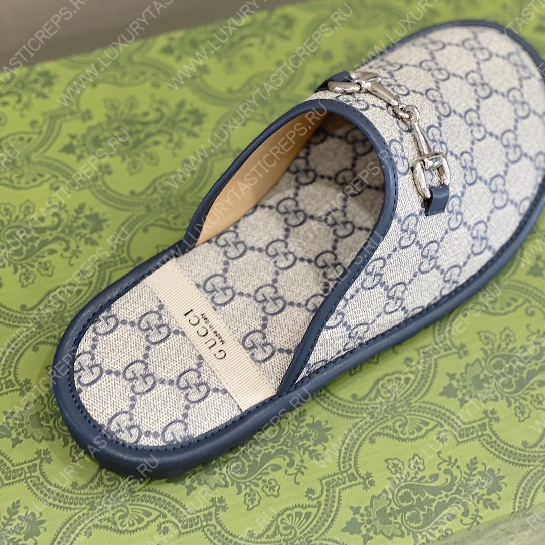 G*u*i horsebit slipper grey and navy 749908