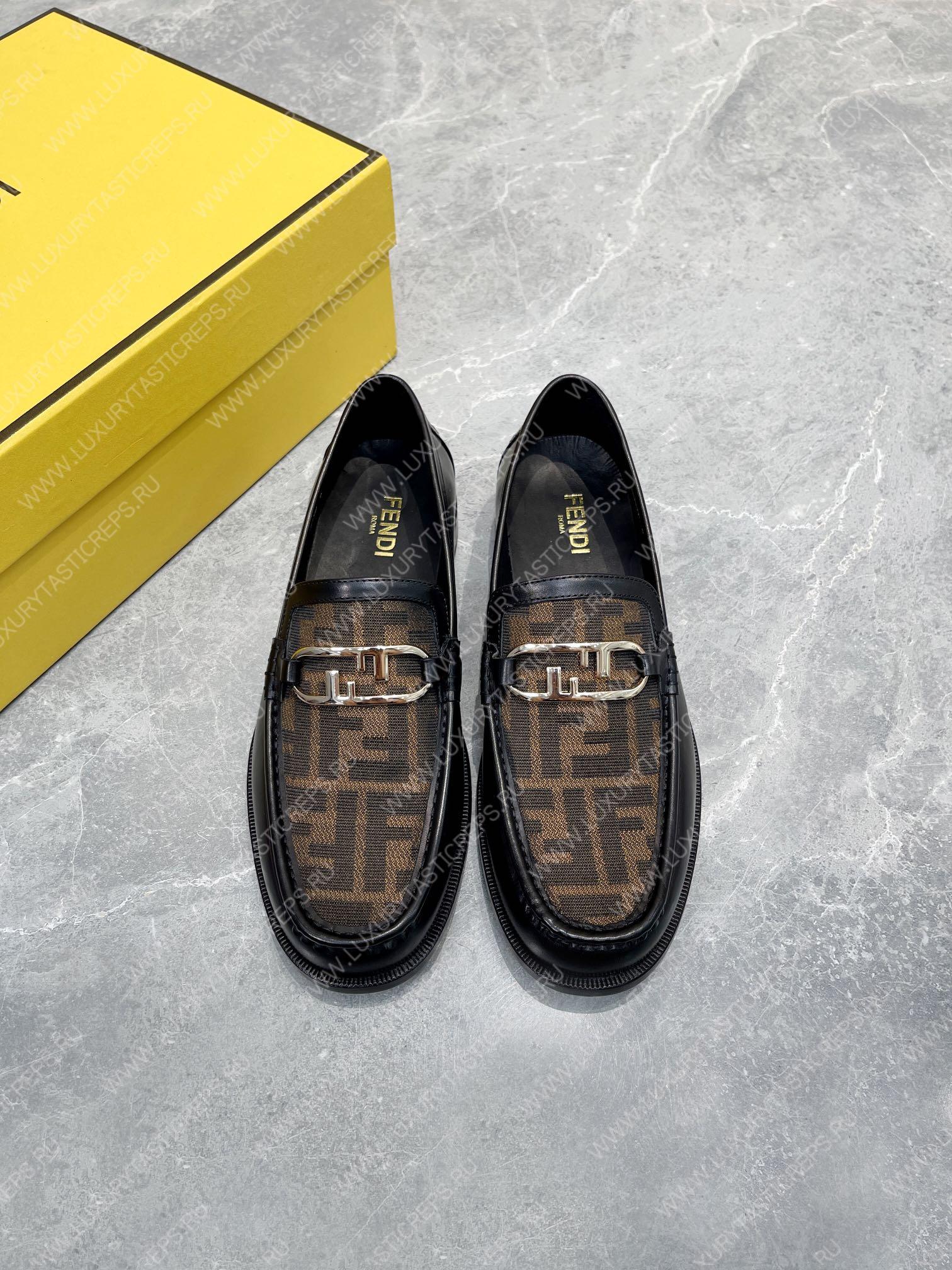 F**di o’lock driving loafers black and brown 7d1561a