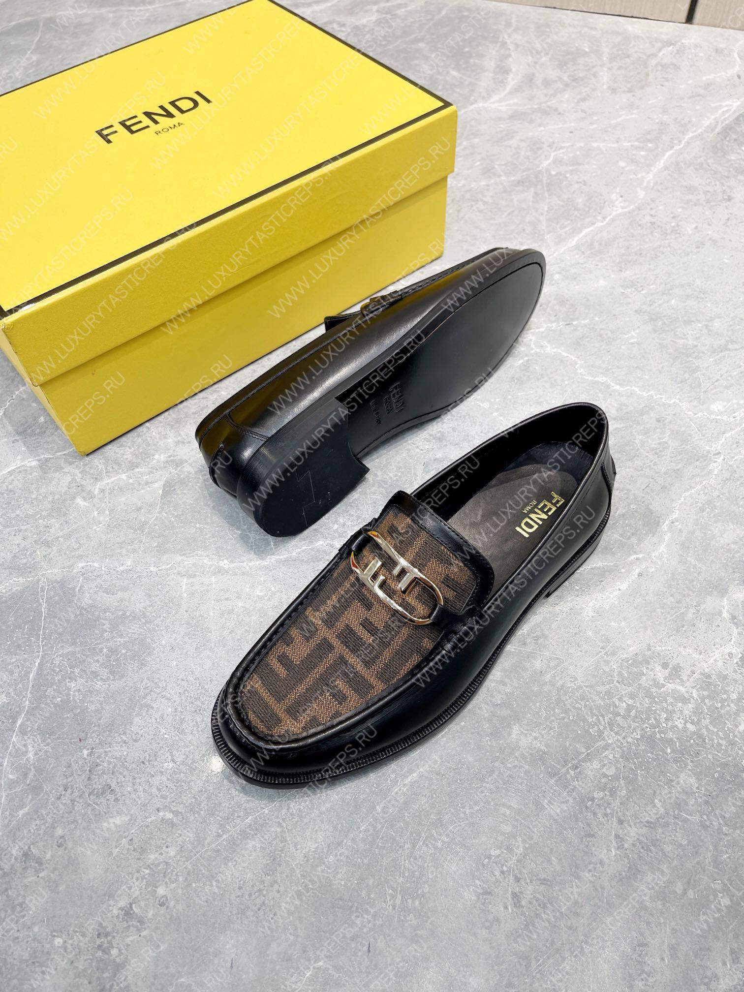 F**di o’lock driving loafers black and brown 7d1561a