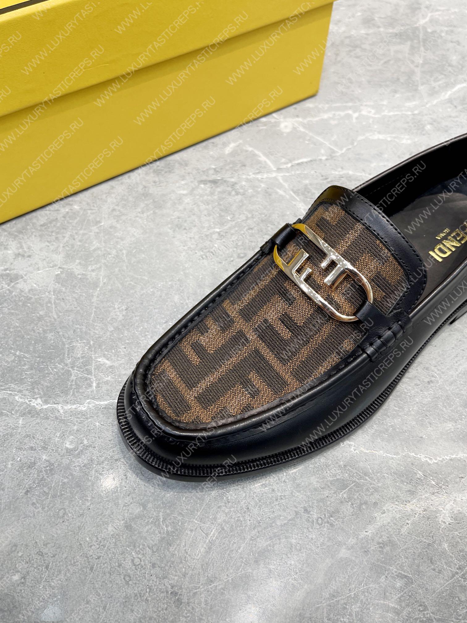 F**di o’lock driving loafers black and brown 7d1561a