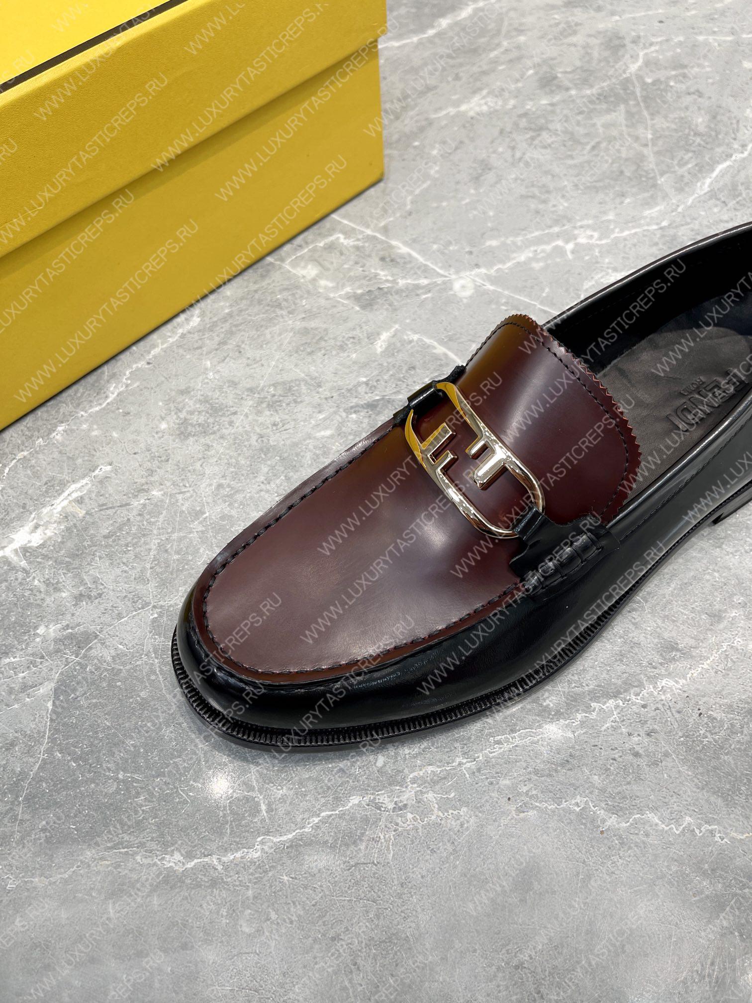 F**di o’lock driving loafers black and burgundy 7d1561a