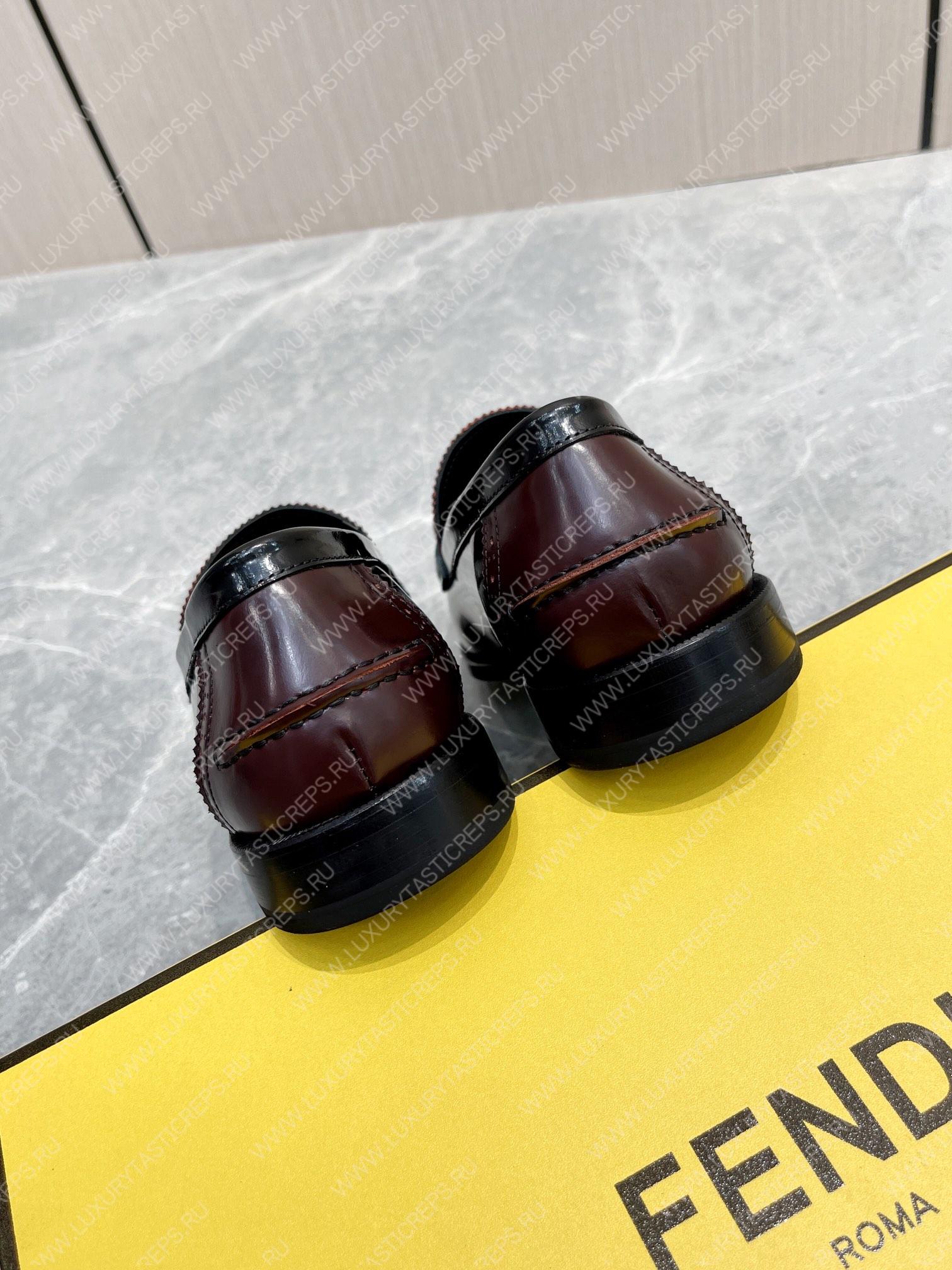 F**di o’lock driving loafers black and burgundy 7d1561a