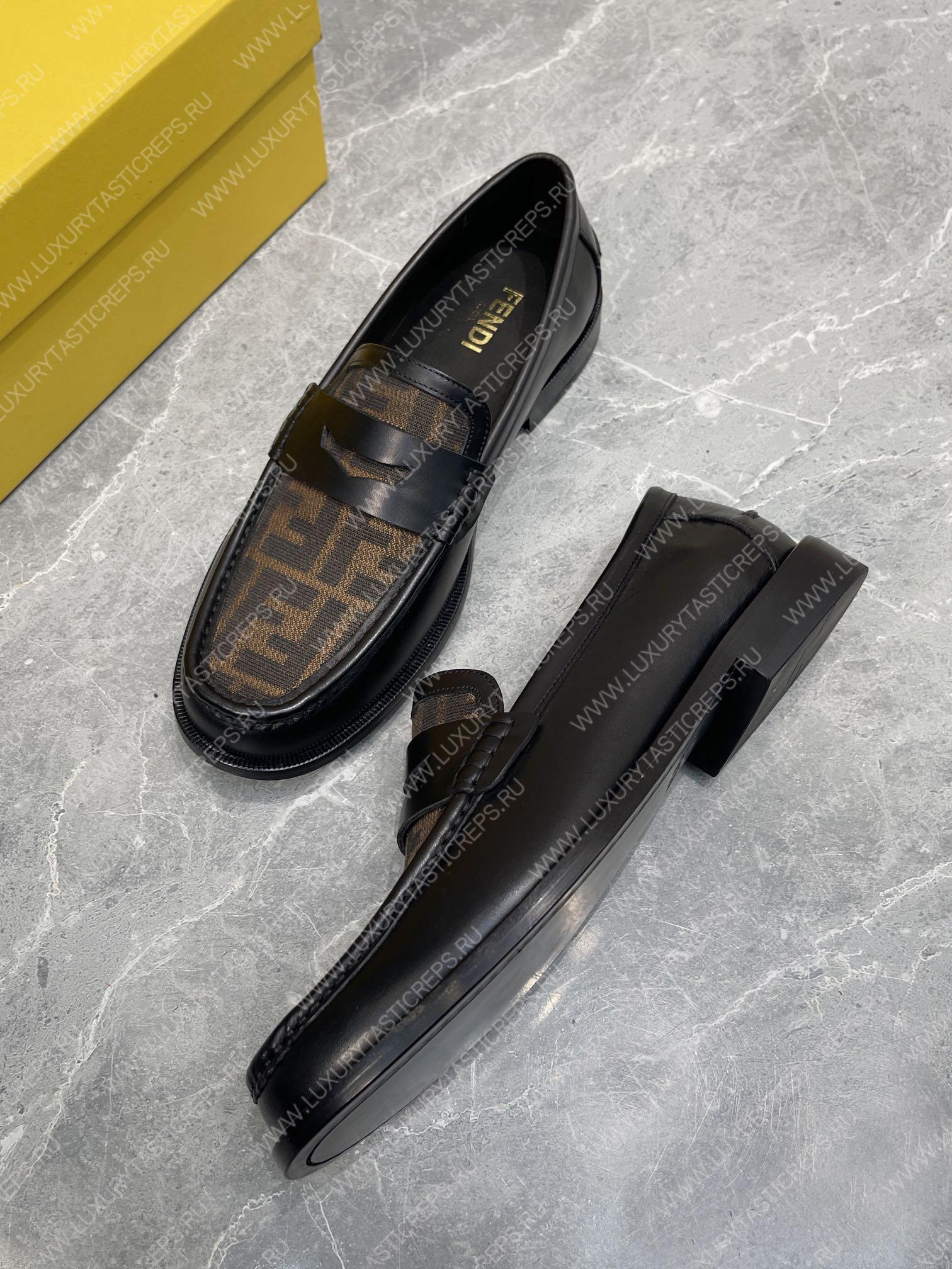 F**di o’clock loafers black and cocoa 7d1550ajzff0r7r